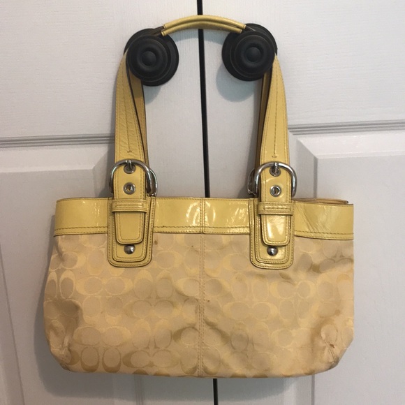 Coach Signature Yellow Handbag - Picture 4 of 16